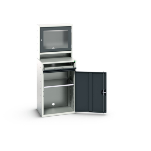 bott computerkast verso met monitorvak, RAL7035 lichtgrijs/RAL7016 antracietgrijs