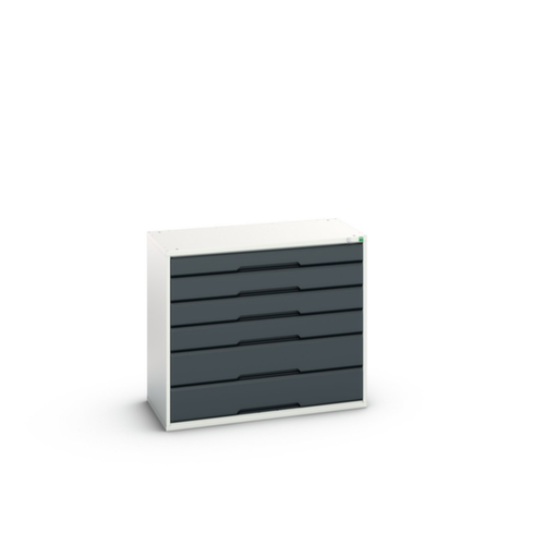 bott Ladekast verso, 6 lade(n), RAL7035 lichtgrijs/RAL7016 antracietgrijs