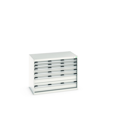 bott Ladekast cubio oppervlak 1050 x 650 mm, 6 lade(n), RAL7035 lichtgrijs/RAL7035 lichtgrijs