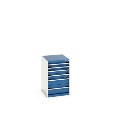 bott Ladekast cubio oppervlak 525 x 650 mm, 6 lade(n), RAL7035 lichtgrijs/RAL5010 gentiaanblauw