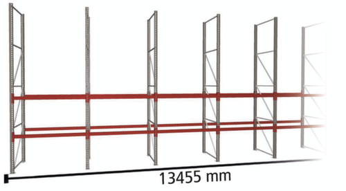 META Palletstelling MULTIPAL voor 42 pallets, 13455 mm breed, 3 opslagniveaus