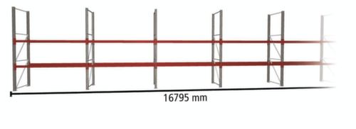 META Palletstelling MULTIPAL voor 36 pallets, 16795 mm breed, 3 opslagniveaus