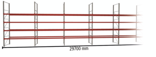 META Palletstelling MULTIPAL voor 160 pallets, 29700 mm breed, 5 opslagniveaus