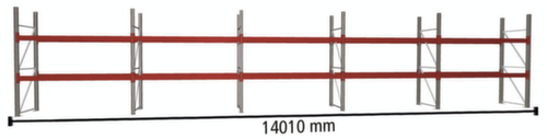 META Palletstelling MULTIPAL voor 30 pallets, 14010 mm breed, 3 opslagniveaus