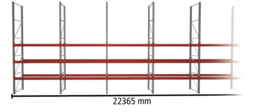 META Palletstelling MULTIPAL voor 64 pallets, 22365 mm breed, 4 opslagniveaus