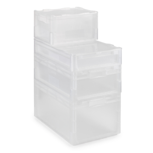 Transparante euronorm stapelbak 600 x 400 x 400 mm