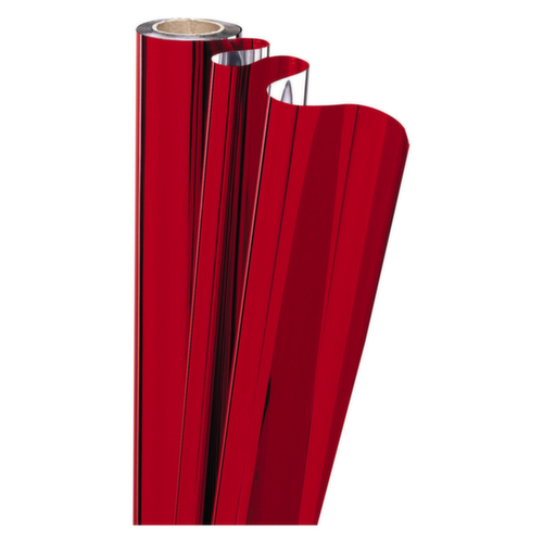 Rode gemetalliseerde inpakfolie 70cm x 50m
