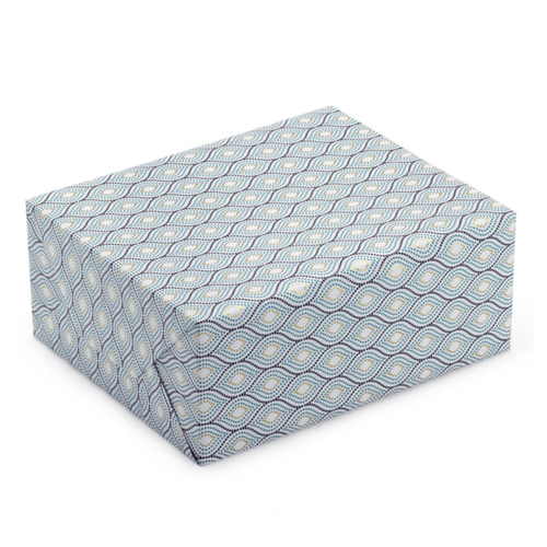 Cadeaupapier "Tropical Glam" gestipte golven 0,70 x 50 m