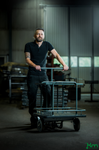 Kongamek Transportwagen met leuning op laadvlak, laadvlak 697 x 597 mm