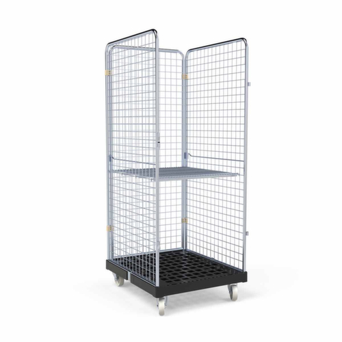 Rolcontainer BASICline ADB met 3 gaaswanden, draagvermogen 500 kg, lengte x breedte 815 x 724 mm