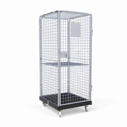 Rolcontainer BASICline ADB met deur en 3 gaaswanden, draagvermogen 500 kg, lengte x breedte 815 x 724 mm
