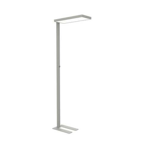 MAUL LED-vloerlamp voor werkplek MAULjura, licht neutraalwit, zilverkleurig