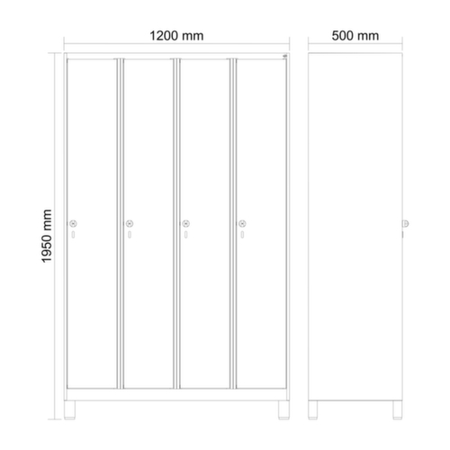 C+P locker Evolo PLUS, vakbreedte 300 mm
