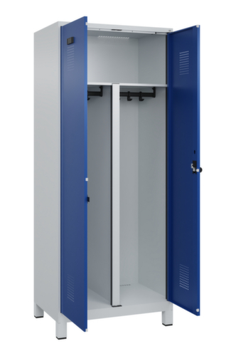 C+P Locker met zitbank Evolo PLUS voor scheiding van kleding, vakbreedte 400 mm