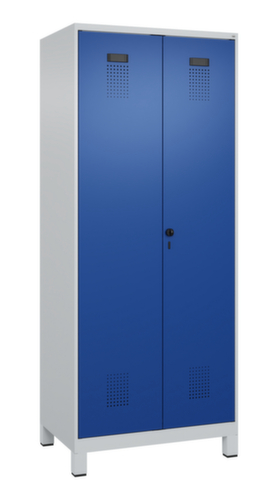 C+P Locker met zitbank Evolo PLUS voor scheiding van kleding, vakbreedte 400 mm