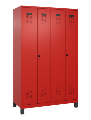 C+P Locker met zitbank Evolo PLUS voor scheiding van kleding, vakbreedte 300 mm