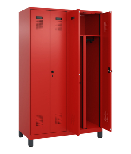 C+P Locker met zitbank Evolo PLUS voor scheiding van kleding, vakbreedte 300 mm