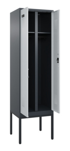 C+P locker voor scheiding van kleding Evolo PLUS met dubbele vakken, vakbreedte 300 mm