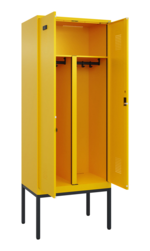 C+P Locker met zitbank Evolo PLUS voor scheiding van kleding, vakbreedte 400 mm
