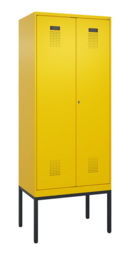 C+P Locker met zitbank Evolo PLUS voor scheiding van kleding, vakbreedte 400 mm
