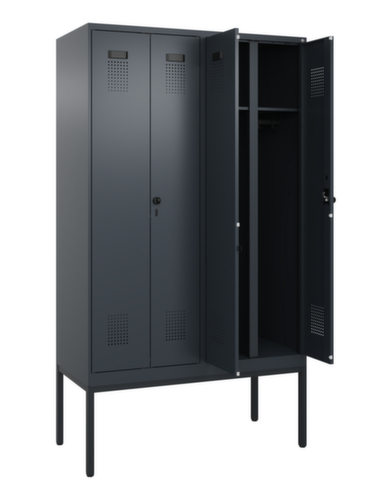 C+P locker voor scheiding van kleding Evolo PLUS met dubbele vakken, vakbreedte 300 mm