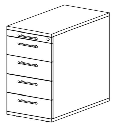 Staand ladeblok Up and Down, 4 lade(n), beuken/beuken