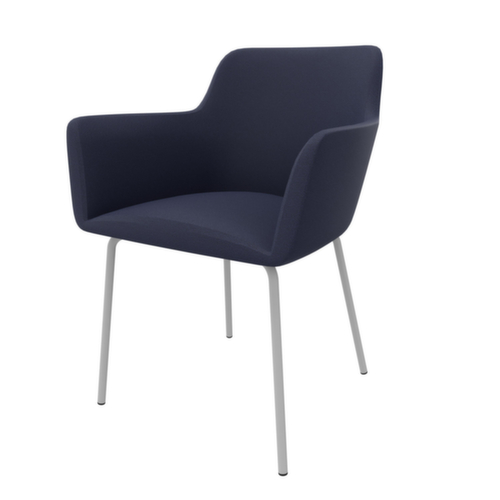 Quadrifoglio Bezoekersstoel City met armleuningen, zitting lichtblauw, 4-voetonderstel