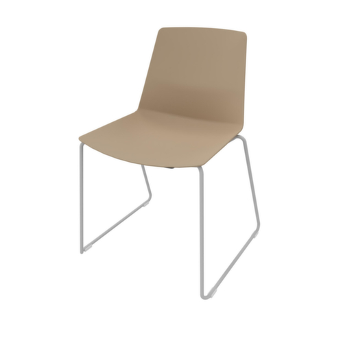 Quadrifoglio Bezoekersstoel Clue, zitting beige, sledeframe