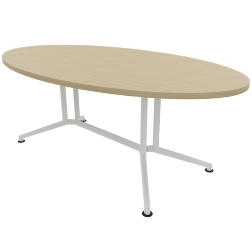 Quadrifoglio Vergadertafel X2, breedte x diepte 2400 x 1100 mm, plaat eiken