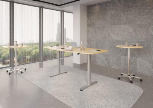 Elektrisch in hoogte verstelbare vergadertafel, breedte x diepte 2200 x 1030 mm, plaat grijs