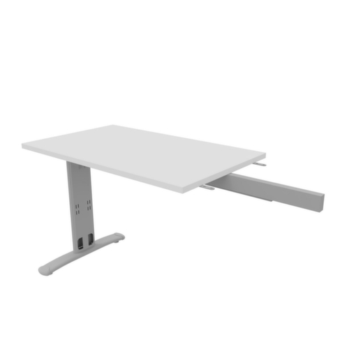 Quadrifoglio Aanbouwtafel Practika voor bureau met C-voetonderstel, breedte x diepte 1000 x 600 mm, plaat wit