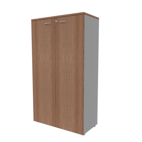 Quadrifoglio Kantoorkast Practika, 4 ordnerhoogten, aluminium/canaletto-hout