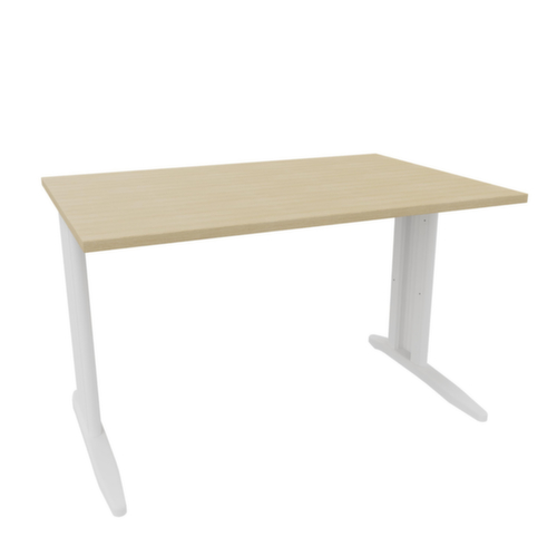 Quadrifoglio Bureau Practika met C-voetonderstel, breedte x diepte 1200 x 800 mm, plaat eiken