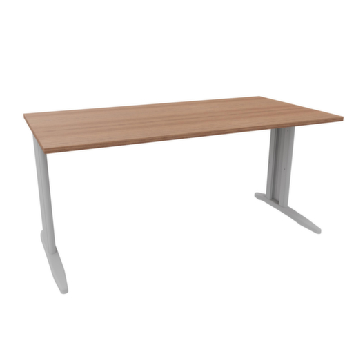 Quadrifoglio Bureau Practika met C-voetonderstel, breedte x diepte 1600 x 800 mm, plaat canaletto-hout