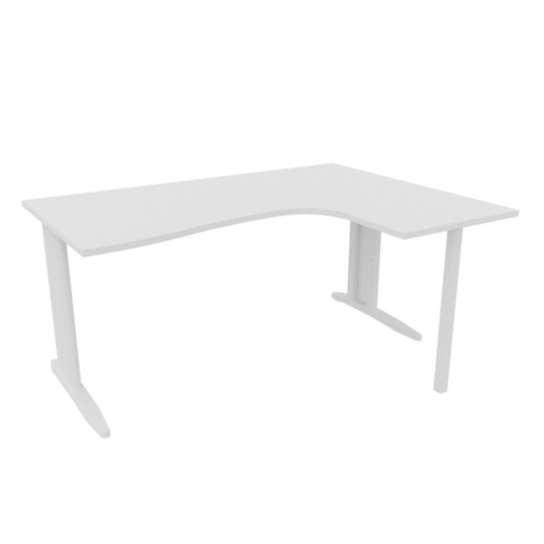Quadrifoglio Hoekbureau Practika, C-voetonderstel, breedte 1600 mm, wit/wit