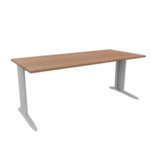 Quadrifoglio Bureau Practika met C-voetonderstel, breedte x diepte 1800 x 800 mm, plaat canaletto-hout