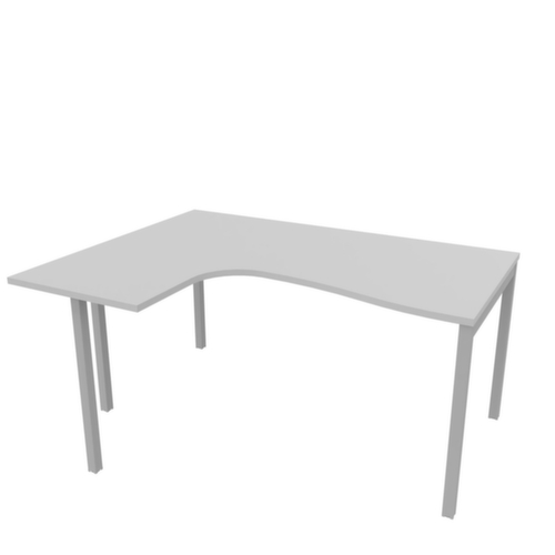 Quadrifoglio Hoekbureau Practika, 4-voetonderstel, breedte 1600 mm, grijs/aluminium