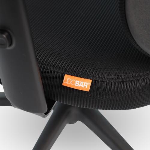 UDOBÄR bureaustoel Shield met kantelmechanisme, rugleuning met netbekleding en rugdrager, zwart