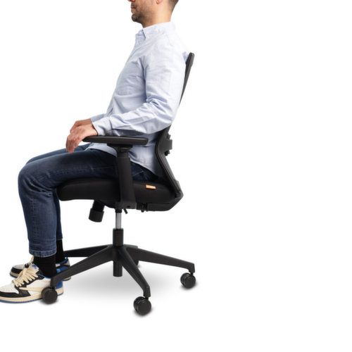 UDOBÄR Bureaustoel Iron met synchroonmechanisme, rugleuning met netbekleding en rugdrager, zwart