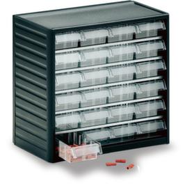Treston transparante magazijnbak, 24 lade(n), antracietgrijs/transparant