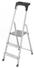 UDOBÄR Aluminium trapladder met bak, 3 treden met profiel