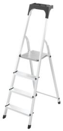 UDOBÄR Aluminium trapladder met bak, 4 treden met profiel