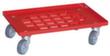 Set onderwagens met roosterlaadvlak, draagvermogen 250 kg, rood