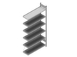 hofe Inhaakstelling voor dossiers aanbouwsectie, 6 vloer, RAL9006 blank aluminiumkleurig