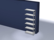 hofe Systeeminhaakstelling in standaard uitvoering, hoogte x breedte x diepte 2500 x 1010 x 435 mm, 6 legborden