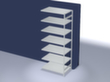 hofe Traversestelling in standaard uitvoering, hoogte x breedte x diepte 3000 x 1310 x 835 mm, 7 legborden