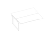 Quadrifoglio Aanbouwtafel Practika voor benchtafel met sledeframe, breedte x diepte 1800 x 1600 mm, plaat wit