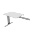 Quadrifoglio Aanbouwtafel Practika voor bureau met C-voetonderstel, breedte x diepte 800 x 600 mm, plaat wit