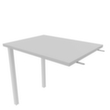 Quadrifoglio Aanbouwtafel Practika voor bureau met 4-voetonderstel, breedte x diepte 800 x 600 mm, plaat grijs