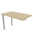 Quadrifoglio Aanbouwtafel Practika voor bureau met 4-voetonderstel, breedte x diepte 1000 x 600 mm, plaat eiken